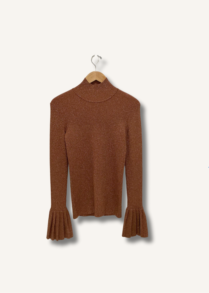 Carven Ribbed Sparkle Turtleneck