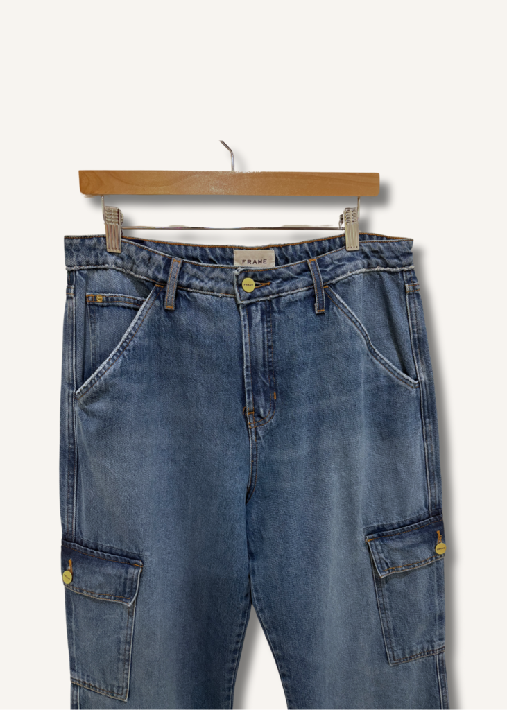 Frame Cargo Style Wide Leg Jeans