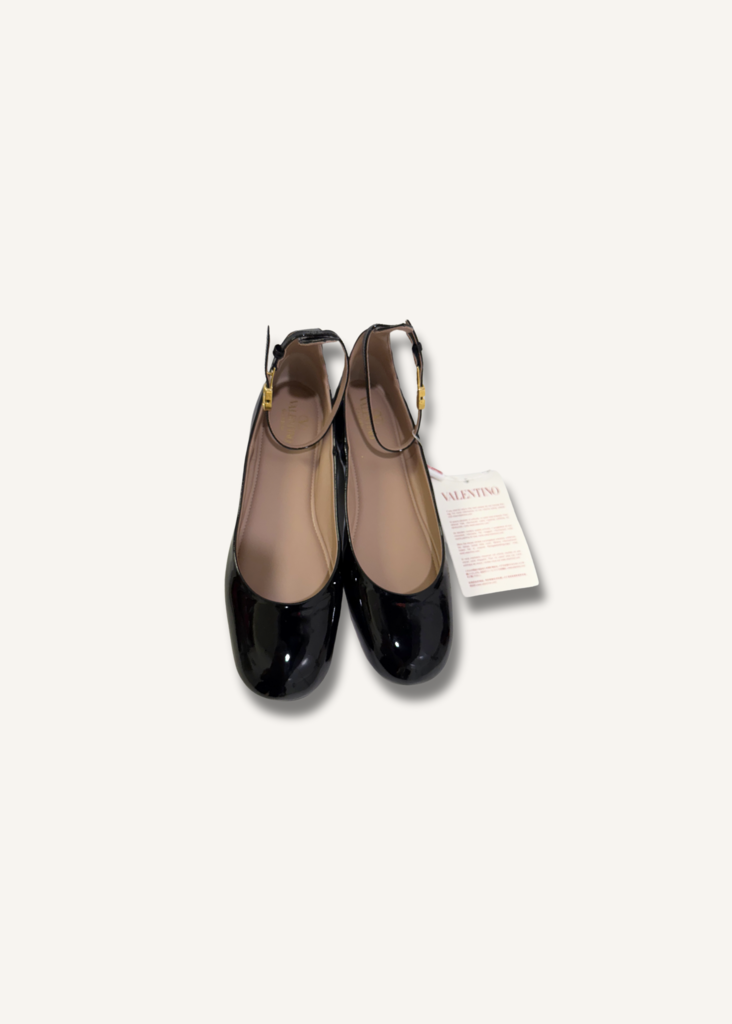 Valentino Tan-Go Patent Leather Ballet Flats