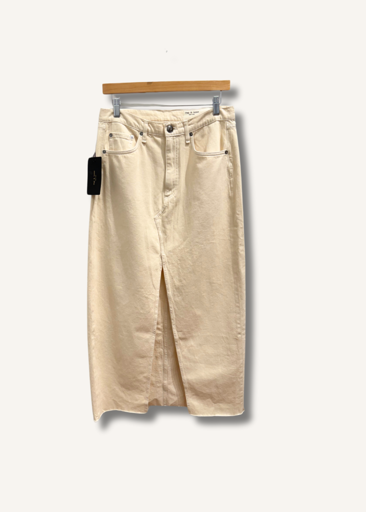 Rag & Bone Cream Denim Maxi Skirt