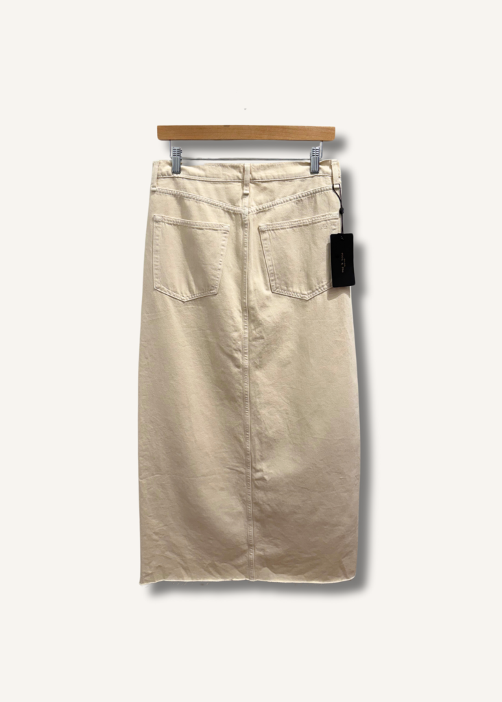 Rag & Bone Cream Denim Maxi Skirt