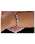 Sterling Silver Diamond Hearts Bracelet