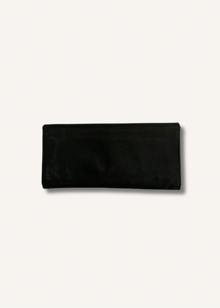 Prada Nylon Long Flap Wallet with Silver Hardware