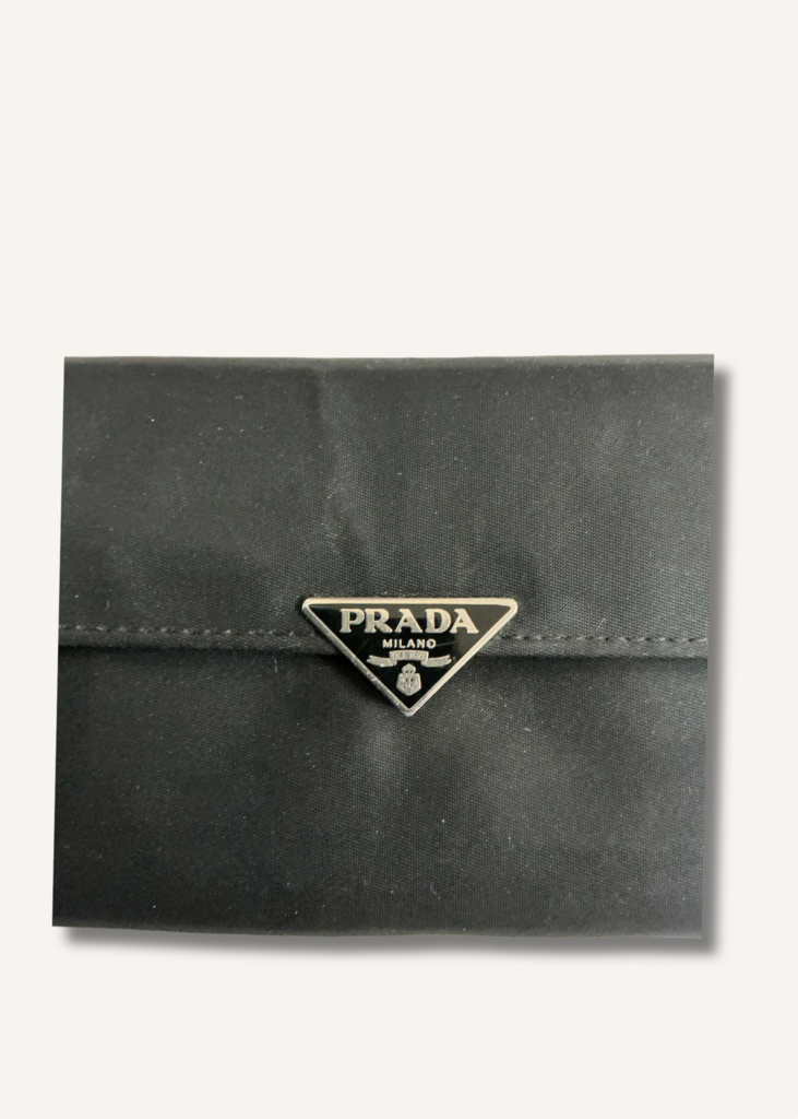 Prada Nylon Long Flap Wallet with Silver Hardware