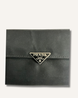 Prada Nylon Long Flap Wallet with Silver Hardware
