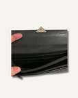 Prada Nylon Long Flap Wallet with Silver Hardware
