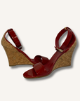 Gucci Red Patent Leather Cork Wedges