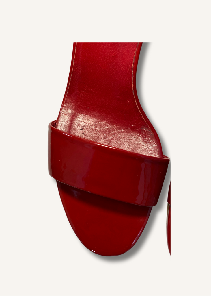 Gucci Red Patent Leather Cork Wedges
