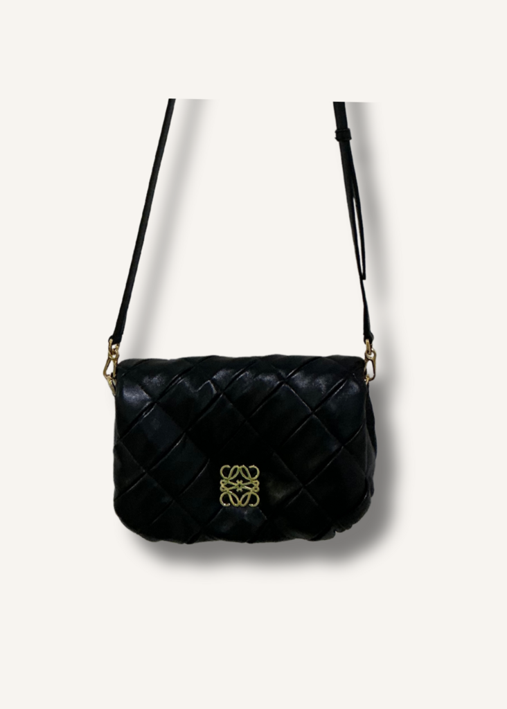 Loewe Black Goya Pleated Puffer Bag