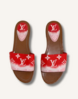 Louis Vuitton Two-Tone Monogram Coated Canvas Flat Slides