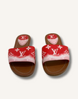 Louis Vuitton Two-Tone Monogram Coated Canvas Flat Slides