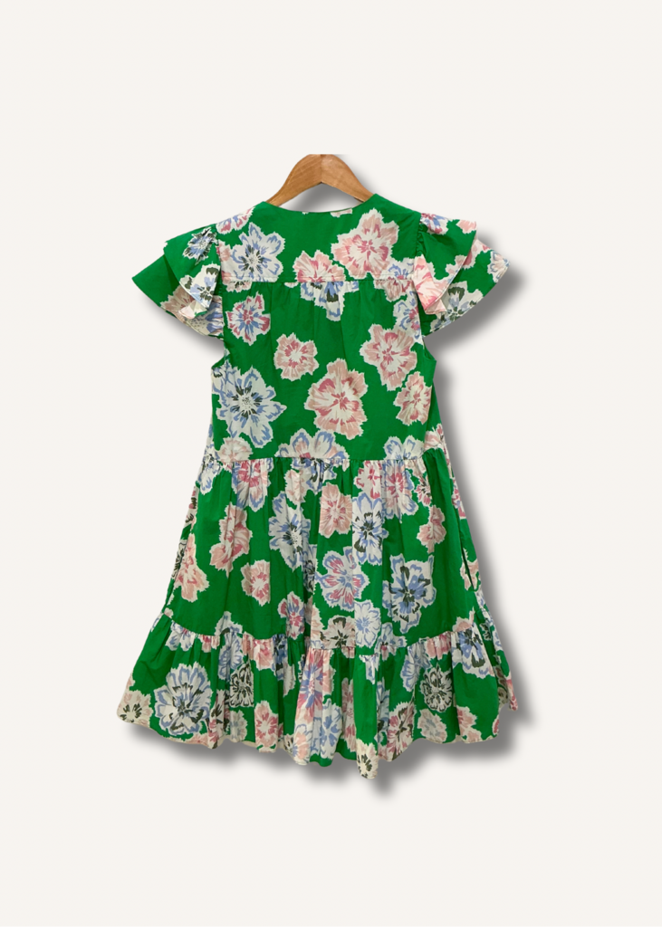 Tanya Taylor Marisol Flutter-Sleeve Dress