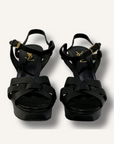 Saint Laurent Black Tribute Platform Sandals