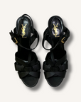 Saint Laurent Black Tribute Platform Sandals