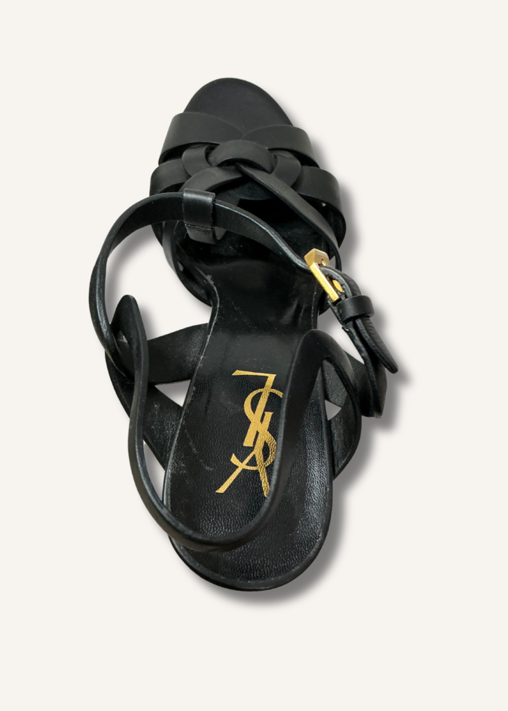Saint Laurent Black Tribute Platform Sandals