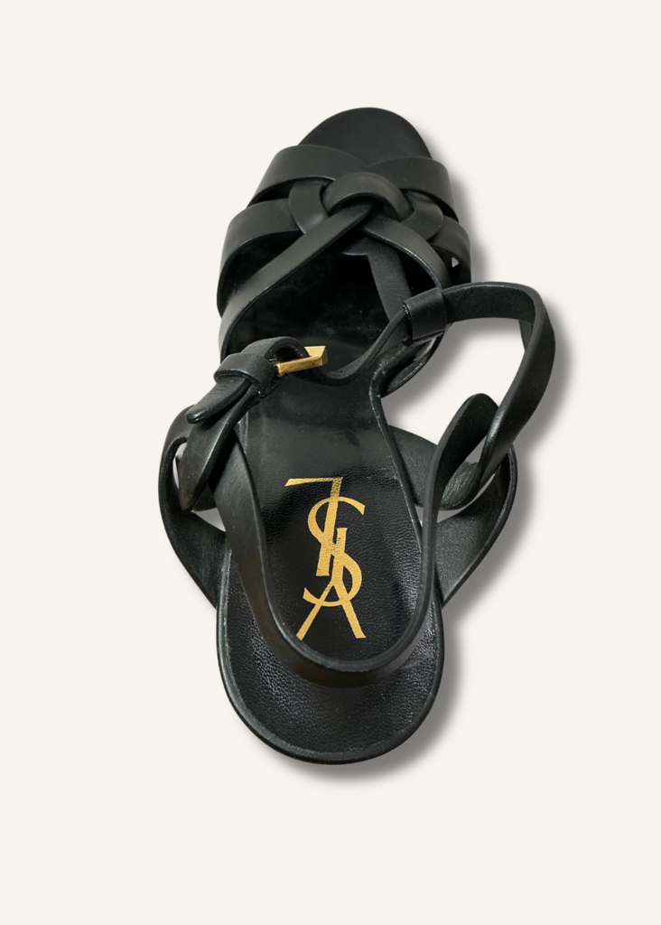 Saint Laurent Black Tribute Platform Sandals