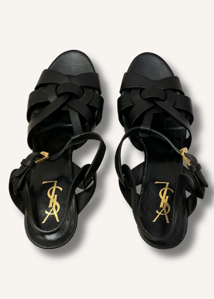Saint Laurent Black Tribute Platform Sandals