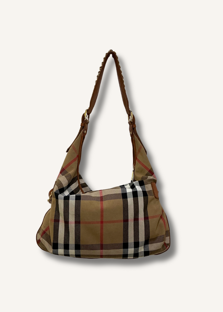 Burberry House Check Chain Hobo Bag