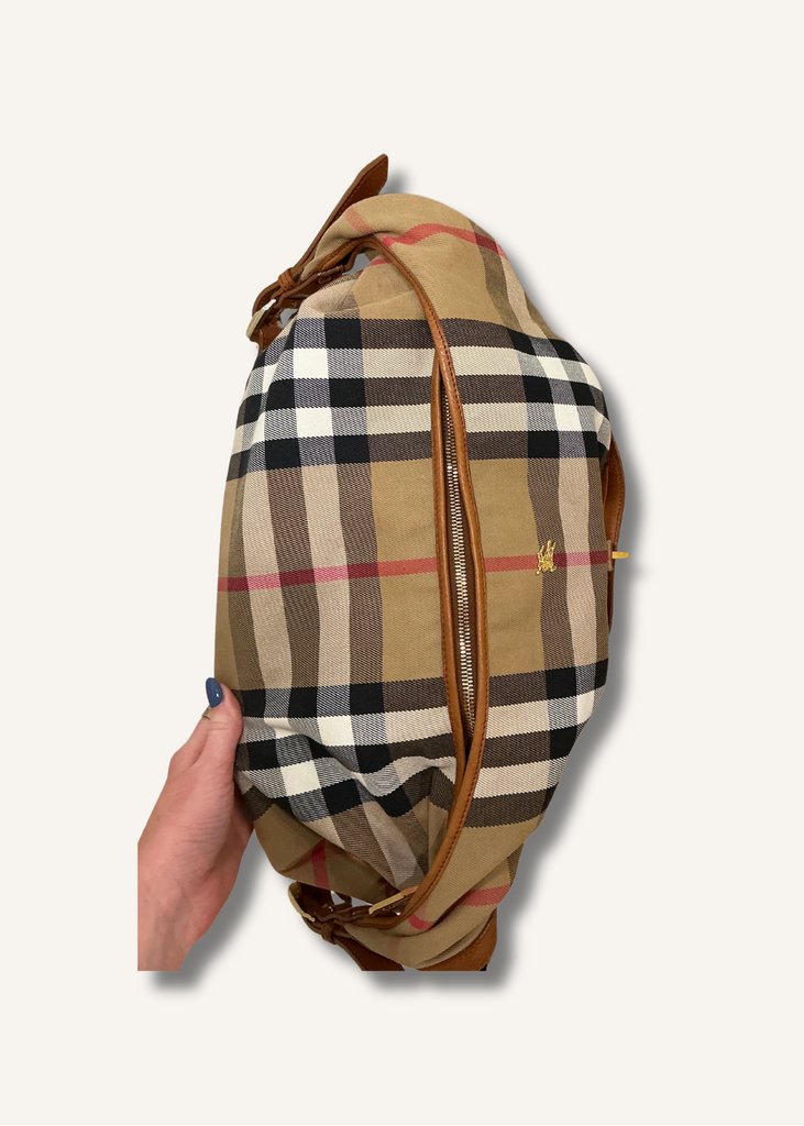 Burberry House Check Chain Hobo Bag