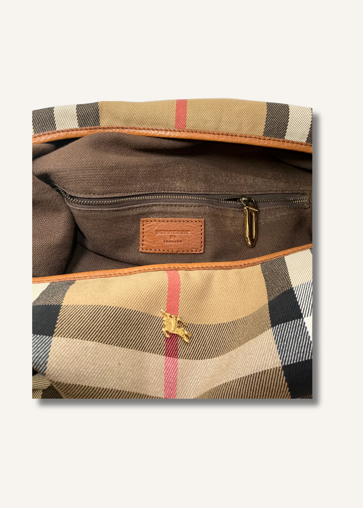 Burberry House Check Chain Hobo Bag
