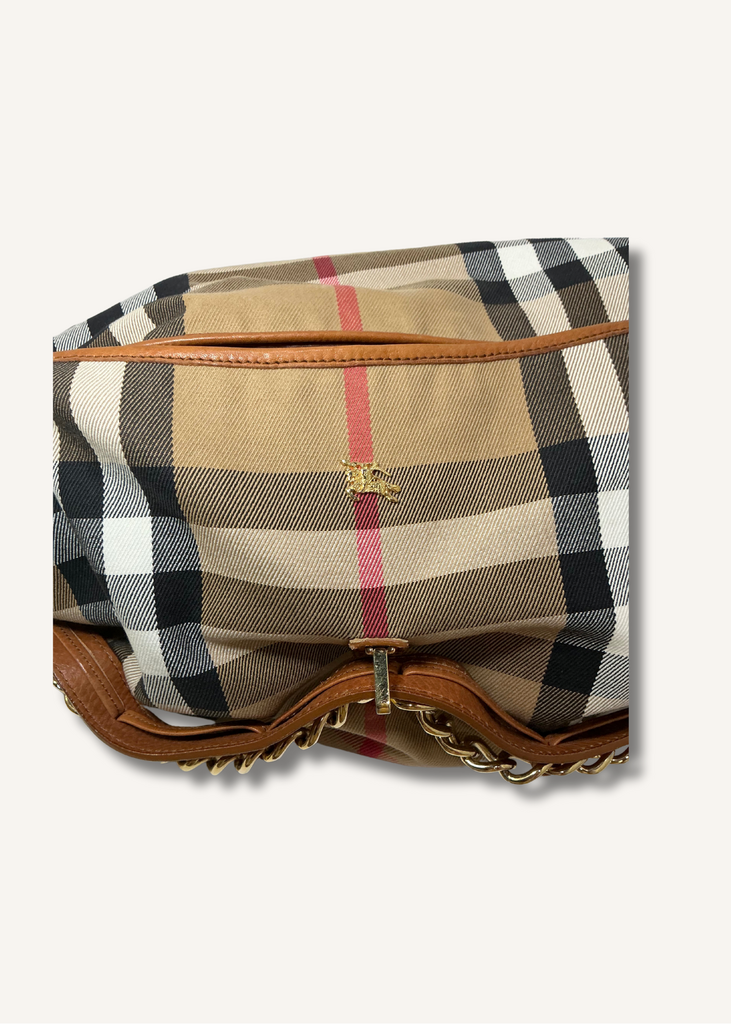 Burberry House Check Chain Hobo Bag