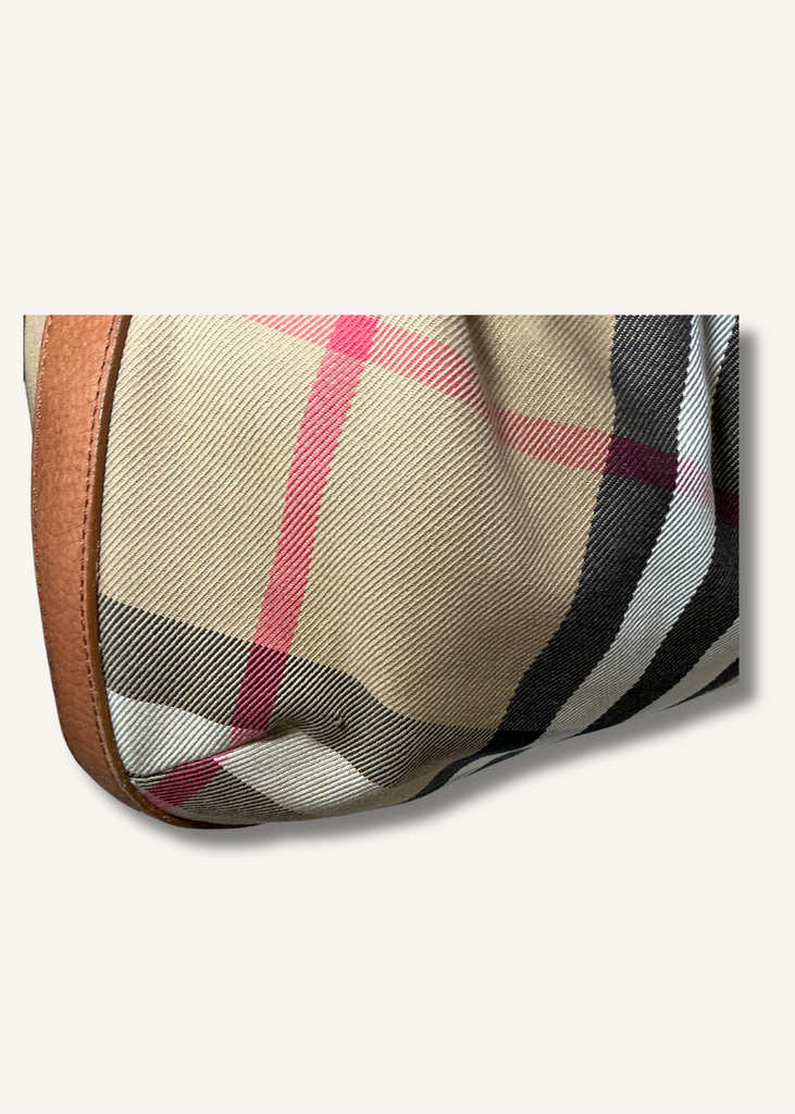 Burberry House Check Chain Hobo Bag