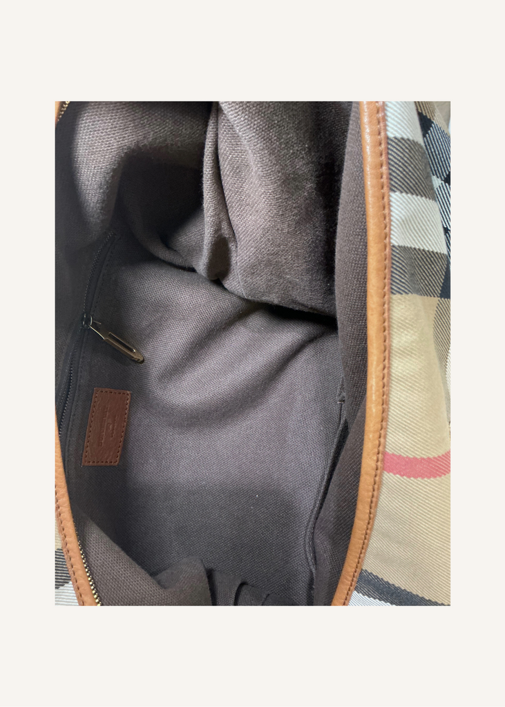 Burberry House Check Chain Hobo Bag