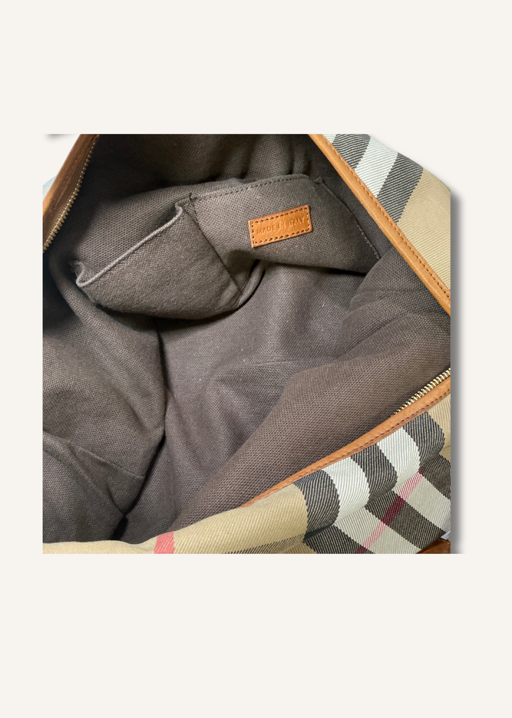 Burberry House Check Chain Hobo Bag