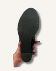 Saint Laurent Black Calfskin Tribute 95 Platform Espadrille Wedge Sandals