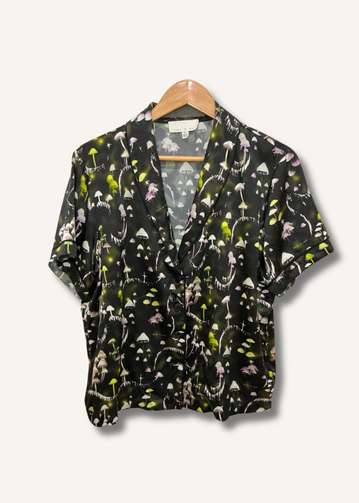 Fleur Du Mal Ethereal Mushroom Short Sleeve Top