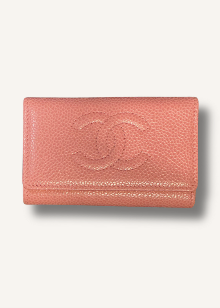 Chanel Caviar Timeless Logo Key Holder