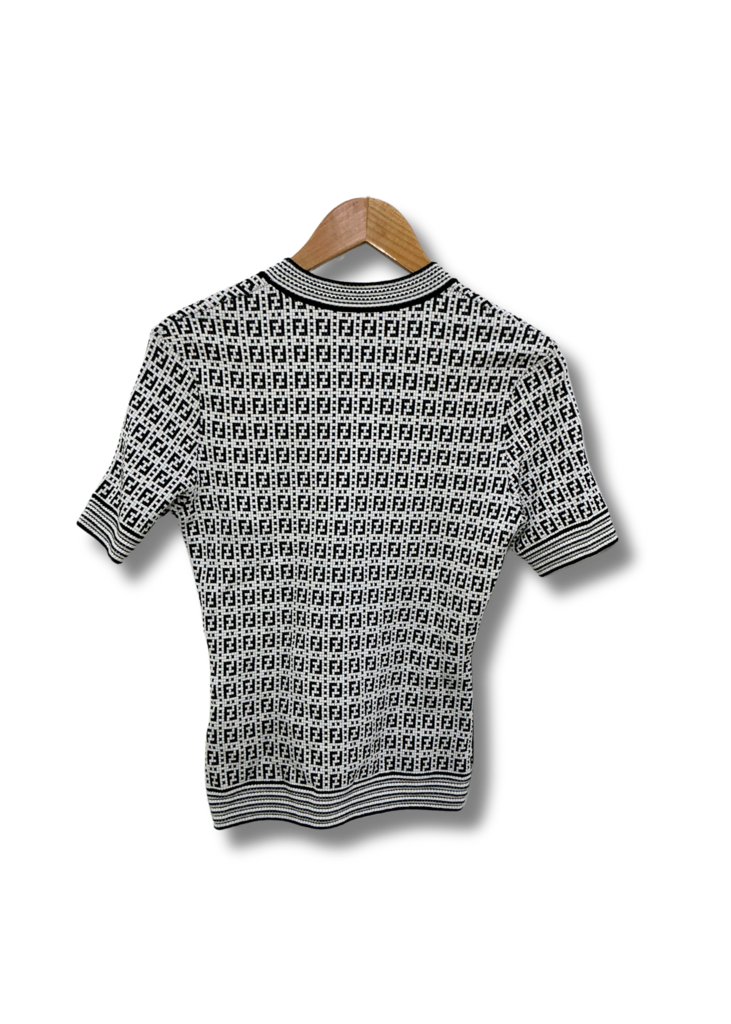 Fendi Black and White Monogram Sweater