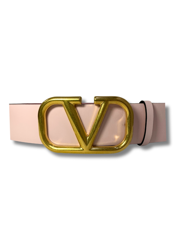 Valentino Pink VLogo Signature Belt