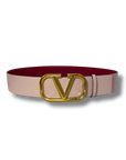 Valentino Pink VLogo Signature Belt