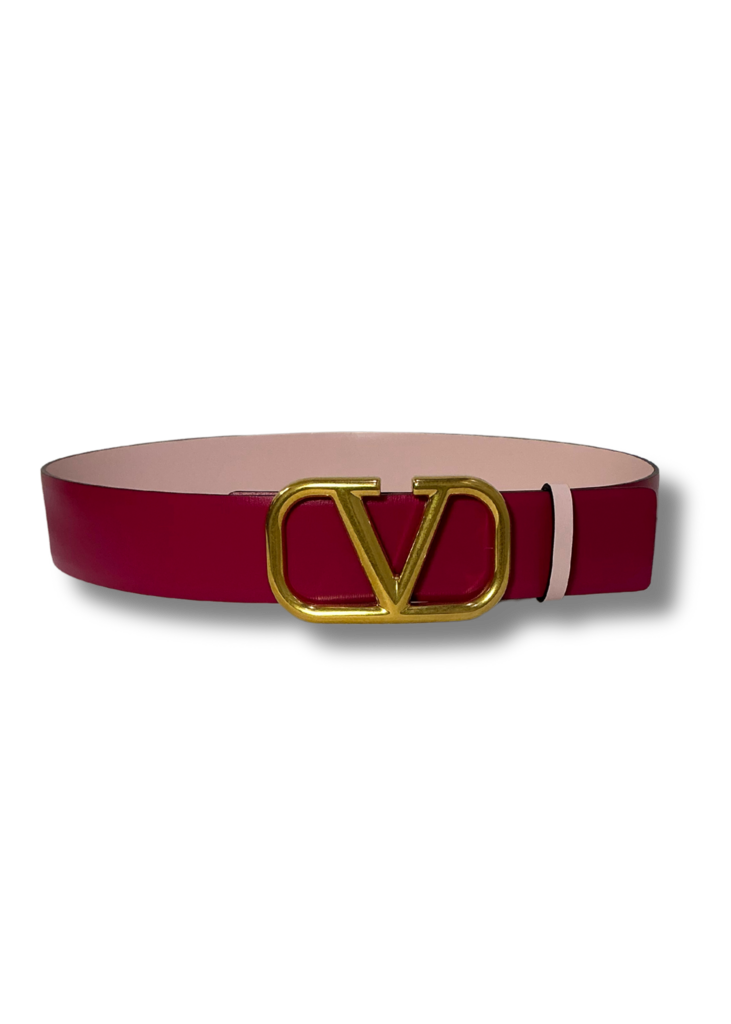 Valentino Pink VLogo Signature Belt