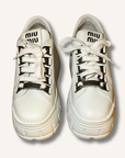 Miu Miu White Platform Low Top Sneakers