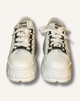 Miu Miu White Platform Low Top Sneakers