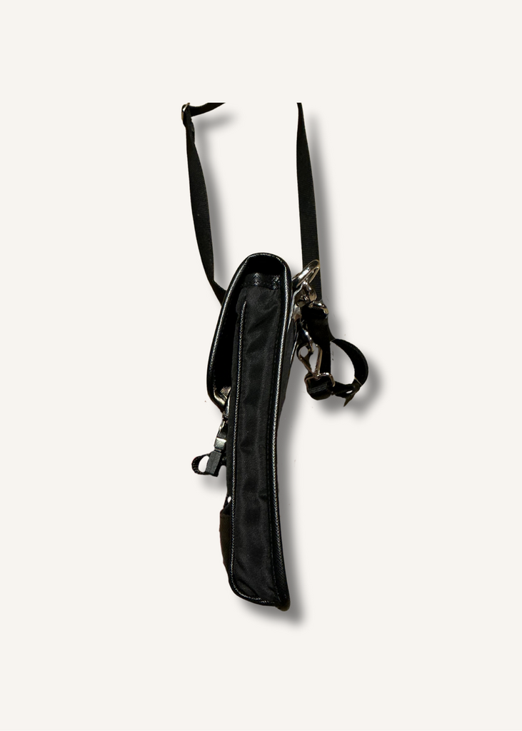 Prada Black Tessuto Nylon Saffiano Phone Crossbody