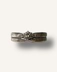 Art Carved Double Ring with Stone