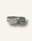 Art Carved Double Ring with Stone