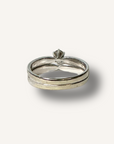 Art Carved Double Ring with Stone