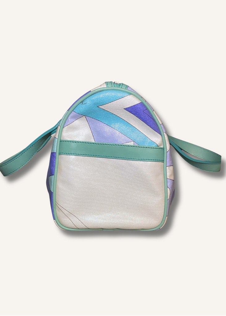 Emilio Pucci Green and Purple Print Bag