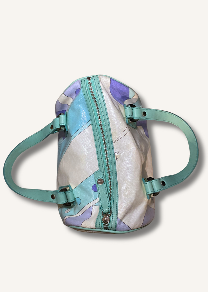 Emilio Pucci Green and Purple Print Bag
