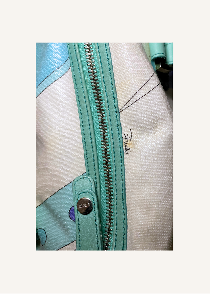 Emilio Pucci Green and Purple Print Bag