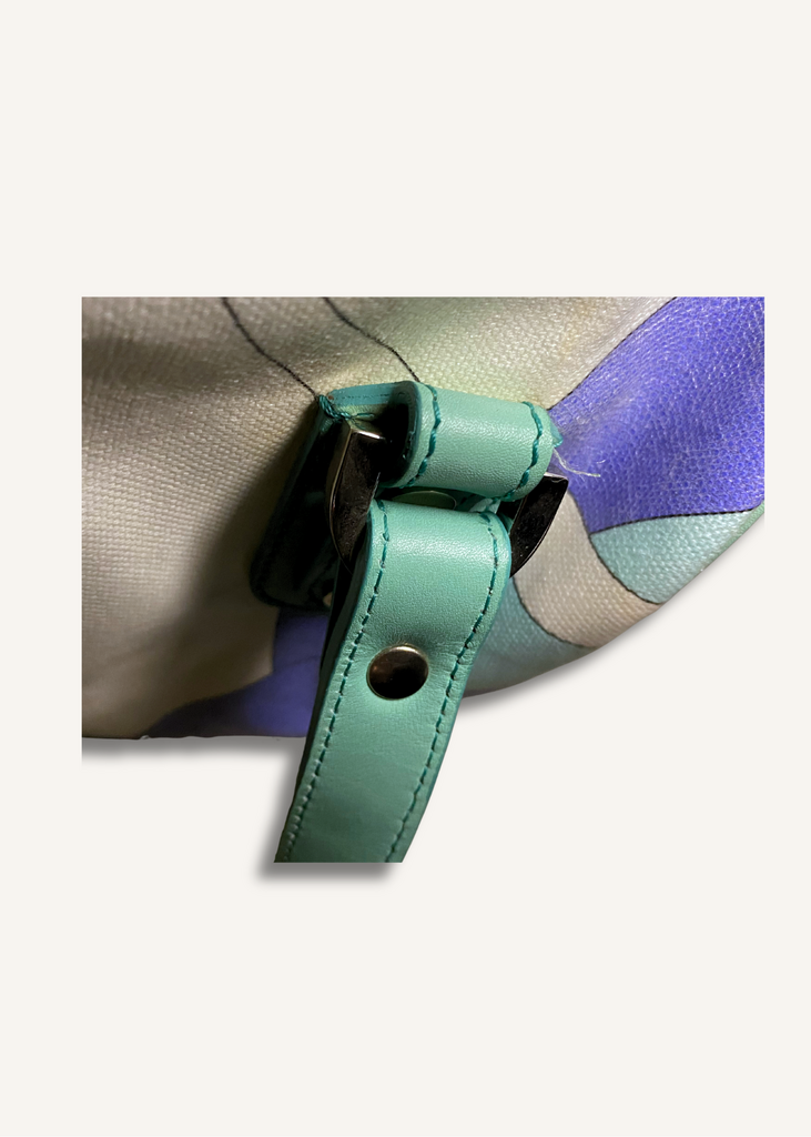 Emilio Pucci Green and Purple Print Bag