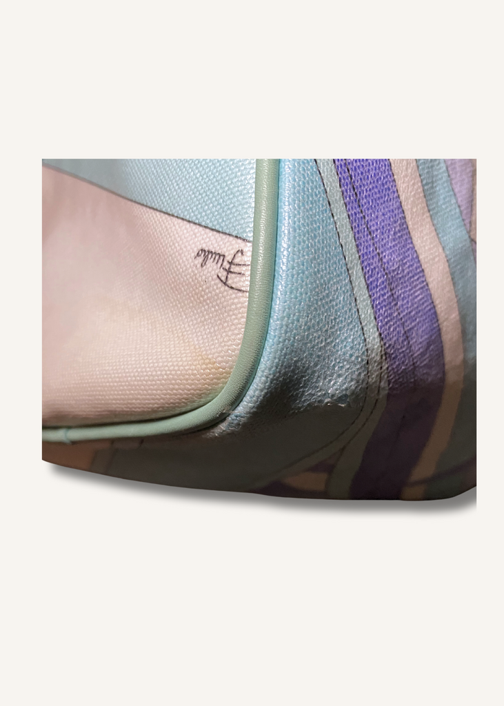Emilio Pucci Green and Purple Print Bag