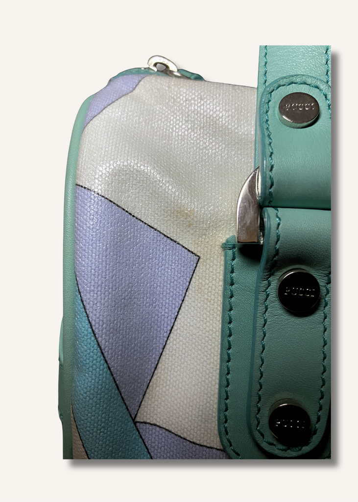 Emilio Pucci Green and Purple Print Bag