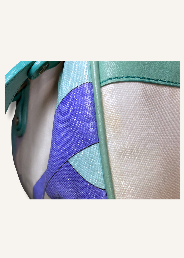 Emilio Pucci Green and Purple Print Bag
