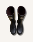 Chanel Black Caoutchouk CC Rainboots