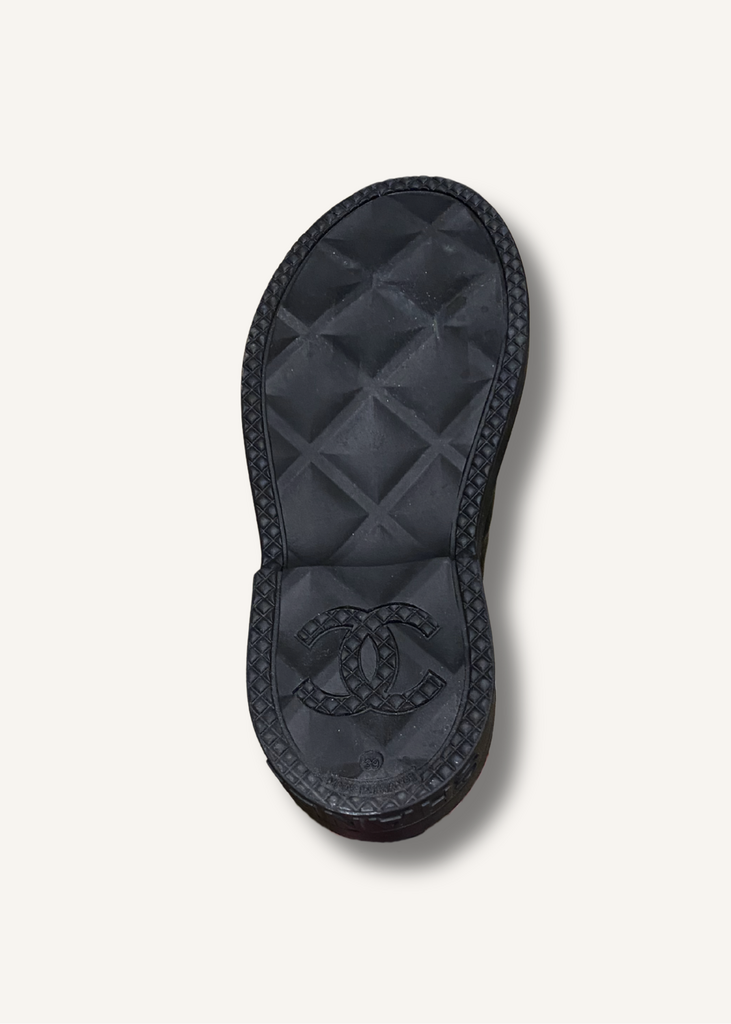 Chanel Black Caoutchouk CC Rainboots